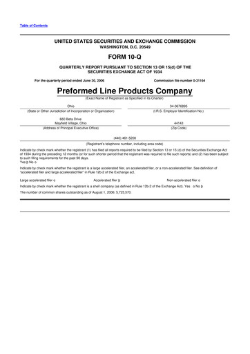 Thumbnail Preformed Line Products 10-Q Quarterly Report FY 