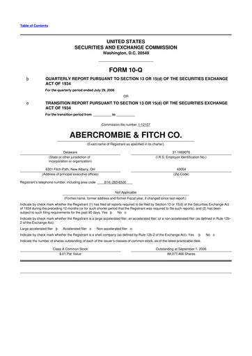 Miniature Abercrombie & Fitch 10-Q Rapport trimestriel  