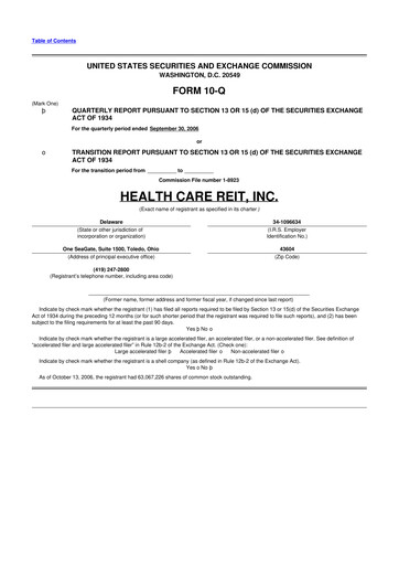 Miniature Welltower
 10-Q Rapport trimestriel  