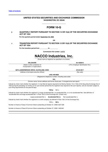 Thumbnail NACCO Industries
 10-Q Quarterly Report FY 