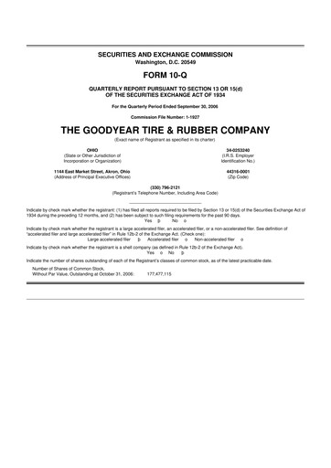 Thumbnail Goodyear 10-Q Quarterly Report FY 