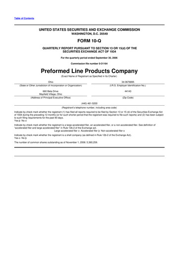 Thumbnail Preformed Line Products 10-Q Quarterly Report FY 