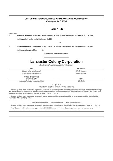 Vorschaubild The Marzetti Company 10-Q Quartalsbericht  