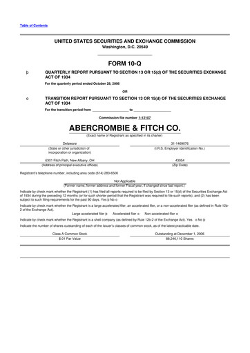 Miniature Abercrombie & Fitch 10-Q Rapport trimestriel  