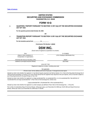 Thumbnail Designer Brands
 10-Q Quarterly Report FY 