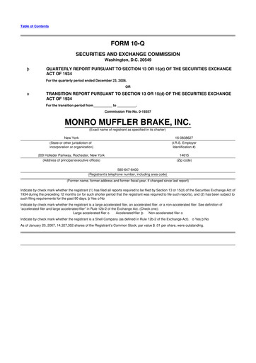 Thumbnail Monro 10-Q Quarterly Report FY 