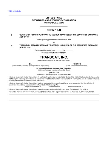 Thumbnail Transcat 10-Q Quarterly Report FY 