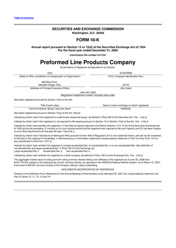 Thumbnail Preformed Line Products 10-K Annual Report 