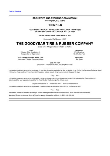 Thumbnail Goodyear 10-Q Quarterly Report FY 