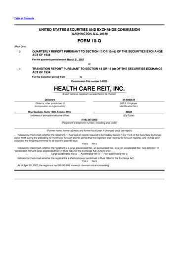 Miniature Welltower
 10-Q Rapport trimestriel  