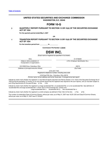 Thumbnail Designer Brands
 10-Q Quarterly Report FY 