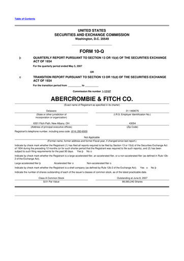 Miniature Abercrombie & Fitch 10-Q Rapport trimestriel  