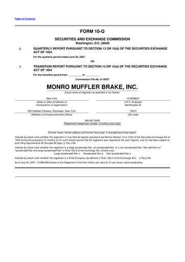 Thumbnail Monro 10-Q Quarterly Report FY 