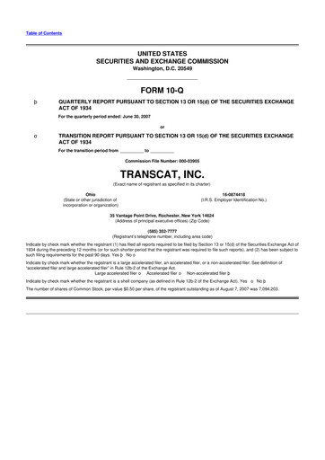 Thumbnail Transcat 10-Q Quarterly Report FY 