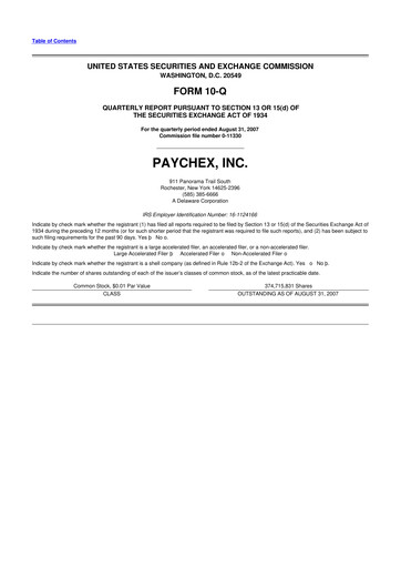 Vorschaubild Paychex 10-Q Quartalsbericht  