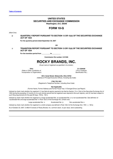 Thumbnail Rocky Brands 10-Q Quarterly Report FY 