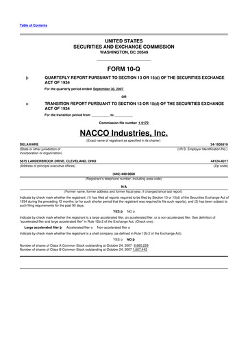 Thumbnail NACCO Industries
 10-Q Quarterly Report FY 