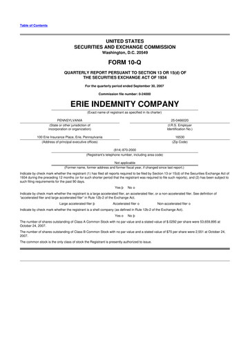 Thumbnail Erie Indemnity 10-Q Quarterly Report FY 