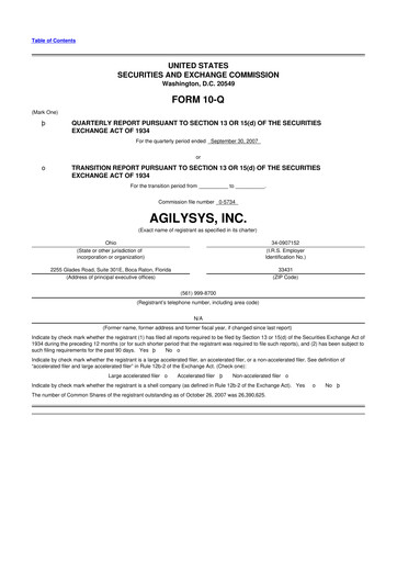 Thumbnail Agilysys 10-Q Quarterly Report FY 