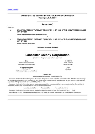 Vorschaubild The Marzetti Company 10-Q Quartalsbericht  