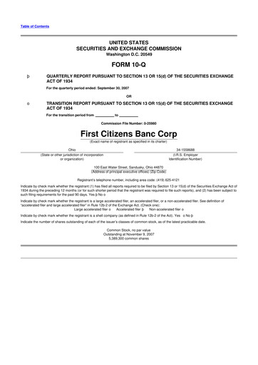 Vorschaubild Civista Bancshares
 10-Q Quartalsbericht  