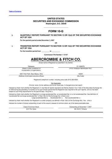 Miniature Abercrombie & Fitch 10-Q Rapport trimestriel  