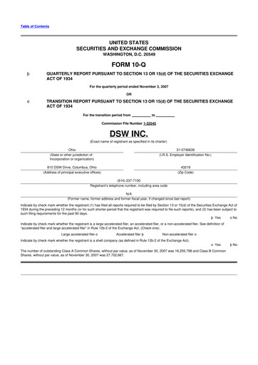 Thumbnail Designer Brands
 10-Q Quarterly Report FY 