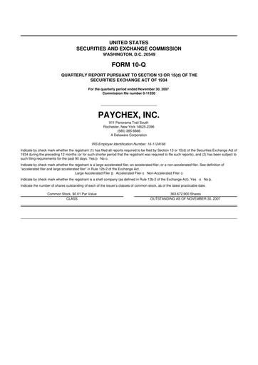 Vorschaubild Paychex 10-Q Quartalsbericht  