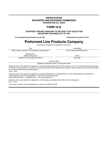 Thumbnail Preformed Line Products 10-Q Quarterly Report FY 