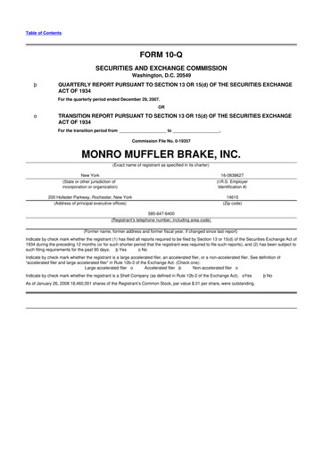 Thumbnail Monro 10-Q Quarterly Report FY 