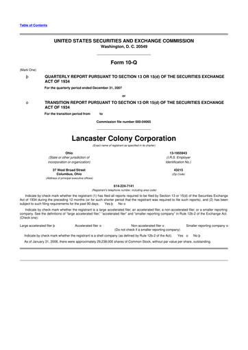 Vorschaubild The Marzetti Company 10-Q Quartalsbericht  