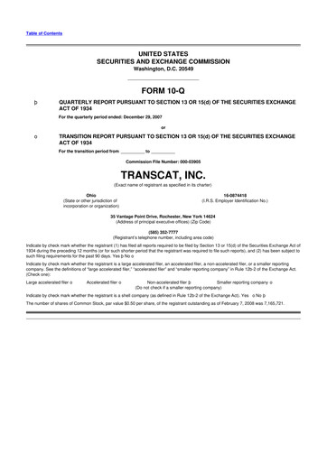 Thumbnail Transcat 10-Q Quarterly Report FY 