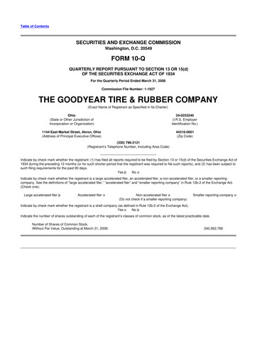 Thumbnail Goodyear 10-Q Quarterly Report FY 