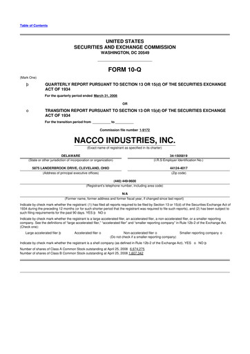 Thumbnail NACCO Industries
 10-Q Quarterly Report FY 
