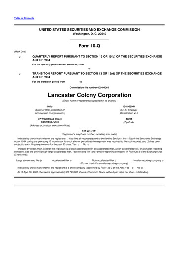 Vorschaubild The Marzetti Company 10-Q Quartalsbericht  