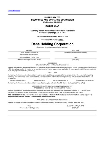 Thumbnail Dana Incorporated 10-Q Quarterly Report FY 