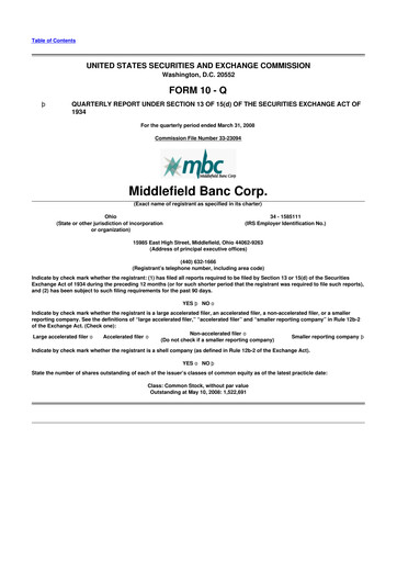Vorschaubild Middlefield Banc
 10-Q Quartalsbericht  