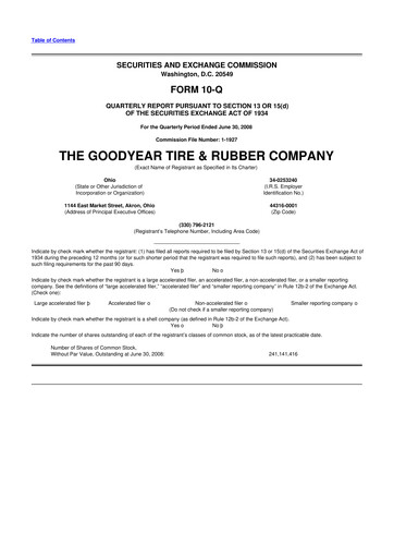 Thumbnail Goodyear 10-Q Quarterly Report FY 