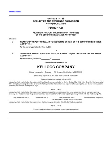 Thumbnail Kellanova 
 (Kellogg's) 10-Q Quarterly Report FY 