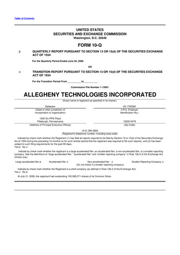 Thumbnail ATI Inc.
 10-Q Quarterly Report FY 