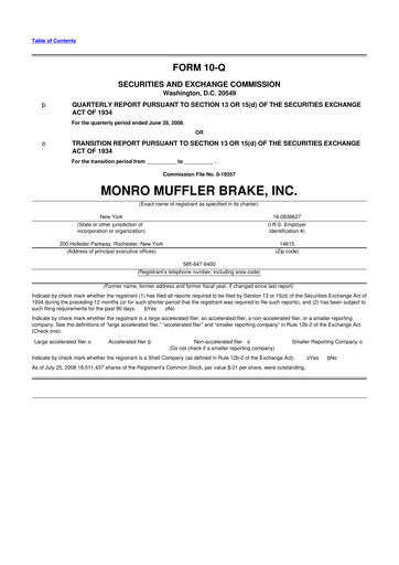 Thumbnail Monro 10-Q Quarterly Report FY 