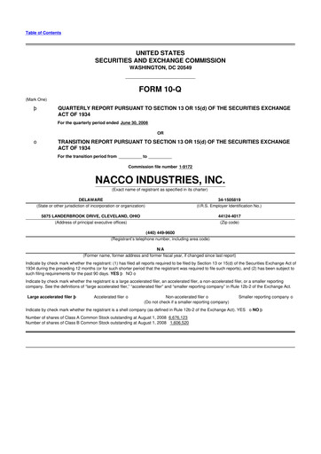 Thumbnail NACCO Industries
 10-Q Quarterly Report FY 