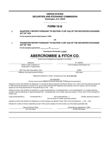 Miniature Abercrombie & Fitch 10-Q Rapport trimestriel  