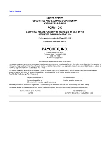 Vorschaubild Paychex 10-Q Quartalsbericht  