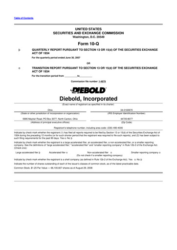 Thumbnail Diebold Nixdorf
 10-Q Quarterly Report FY 