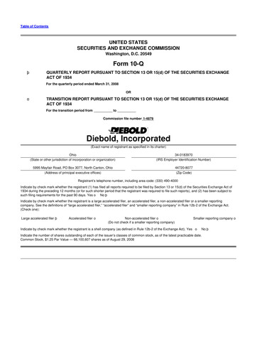 Thumbnail Diebold Nixdorf
 10-Q Quarterly Report FY 