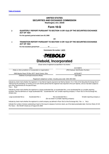 Thumbnail Diebold Nixdorf
 10-Q Quarterly Report FY 