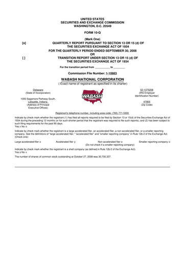 Thumbnail Wabash National
 10-Q Quarterly Report FY 