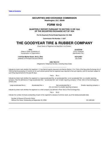 Thumbnail Goodyear 10-Q Quarterly Report FY 