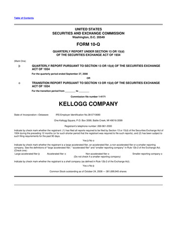 Thumbnail Kellanova 
 (Kellogg's) 10-Q Quarterly Report FY 